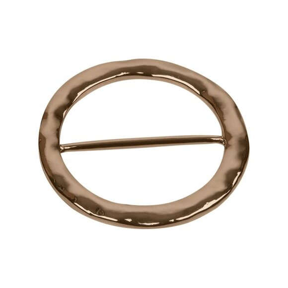 Set of 4 Gold-Toned Round Scarf Rings – Hammered T-Shirt Tie Clips / Scarf Styli - Picture 4 of 15